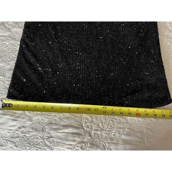 CABLE & GAUGE New Black Sequin Sleeveless Turtleneck Halter Top, Size Small - Picture 11 of 13